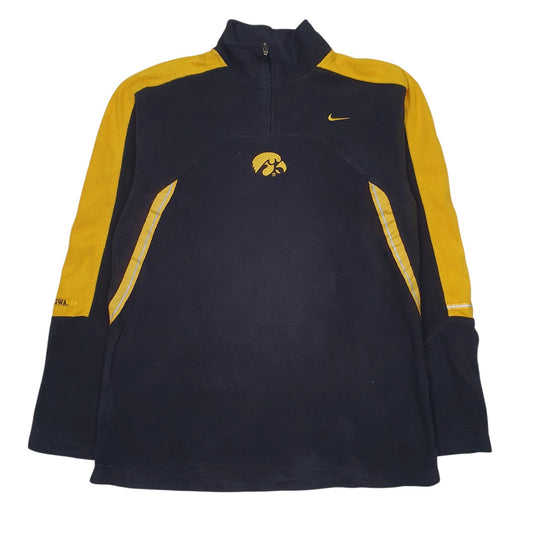 Mens Black Nike Vintage Teams Iowa Hawkeyes Quarter Zip Jumper