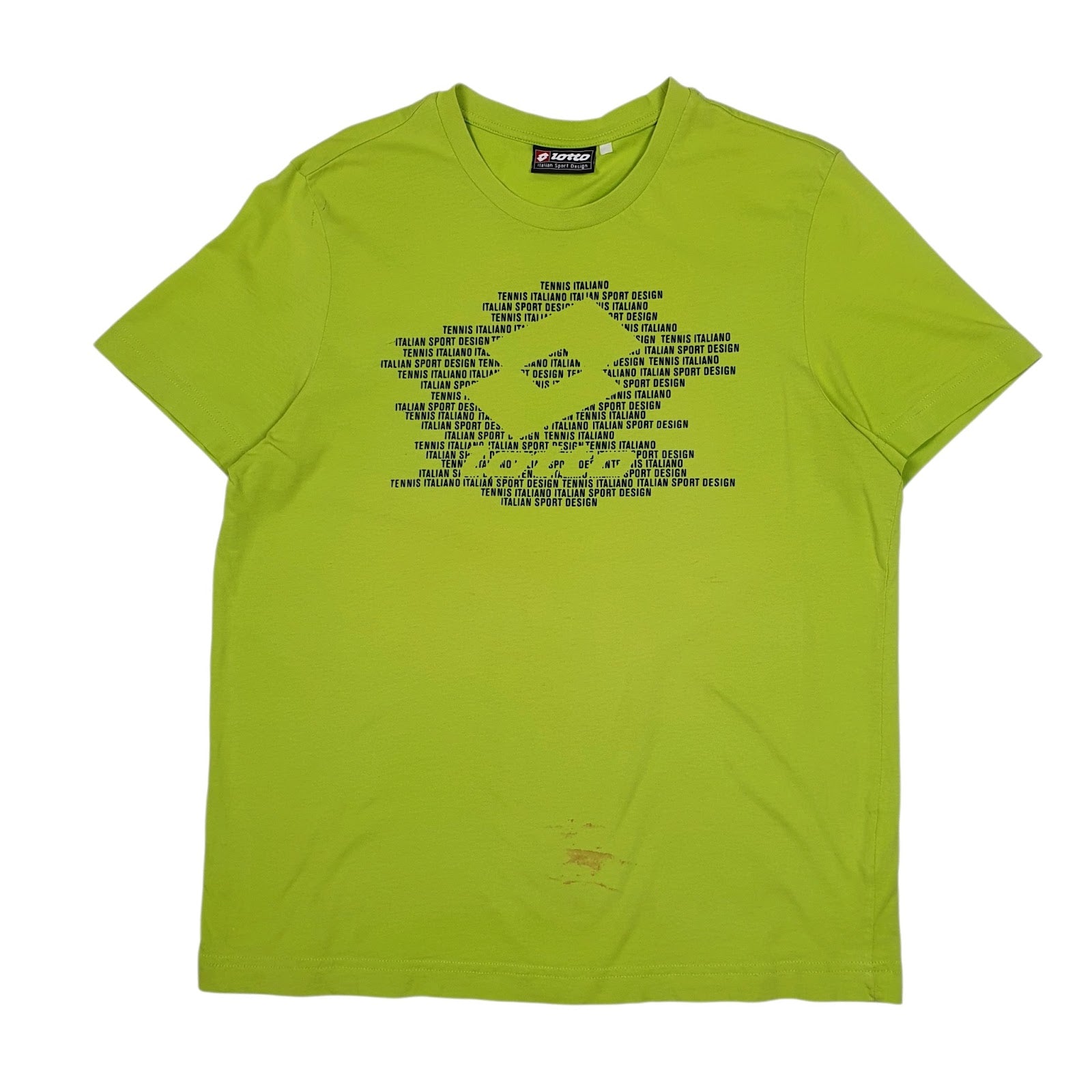 Mens Green Lotto Italian Tennis Short Sleeve T Shirt
