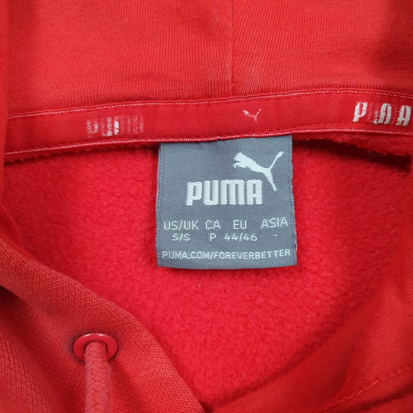 Mens Red Puma Spellout Hoodie Jumper