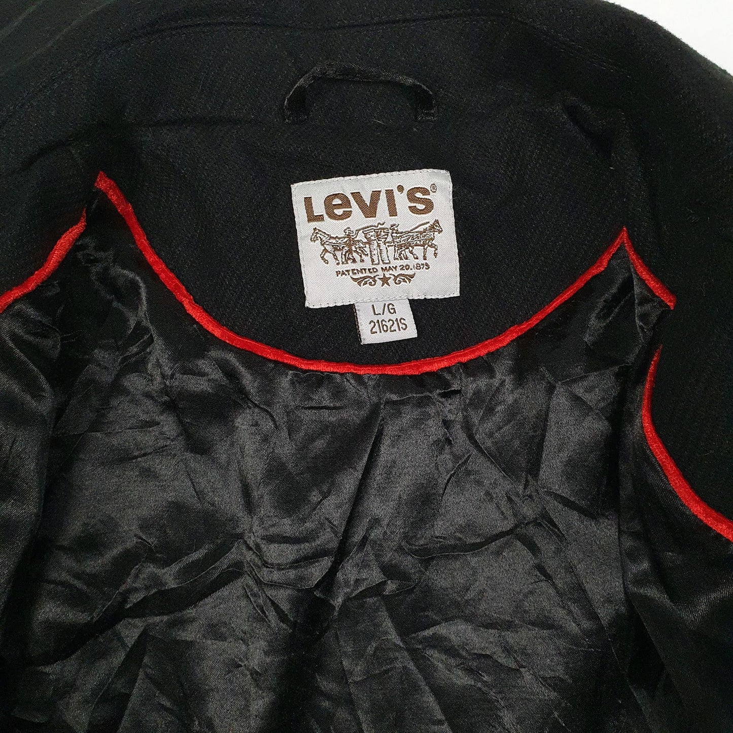 Womens Black Levis Duffle Pea Coat  Coat