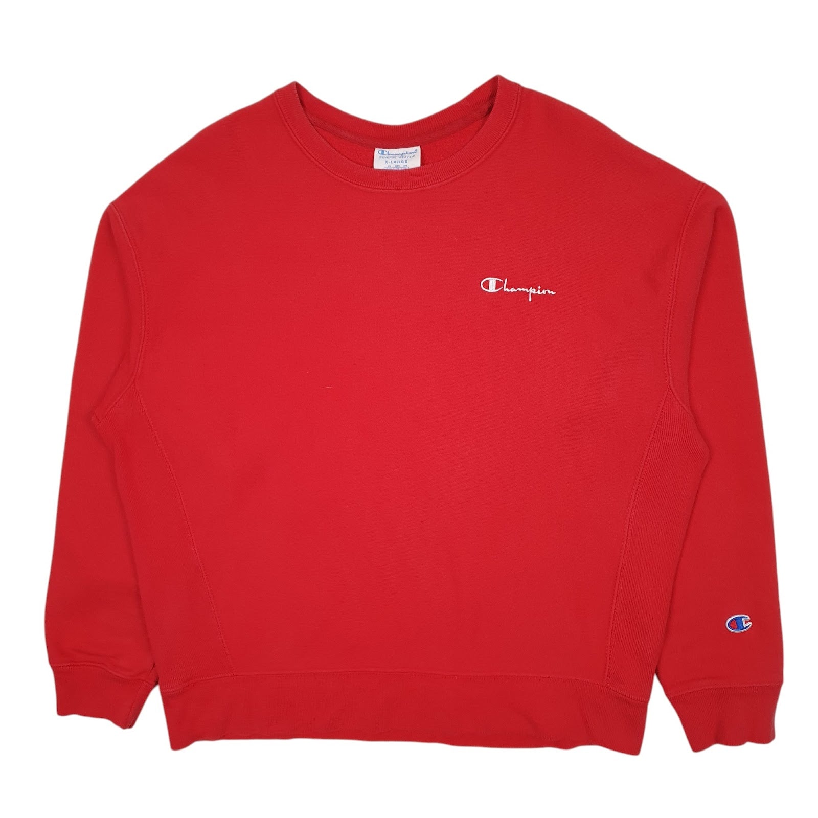 Womens Red Champion Reverse Weave Crewneck Jumper