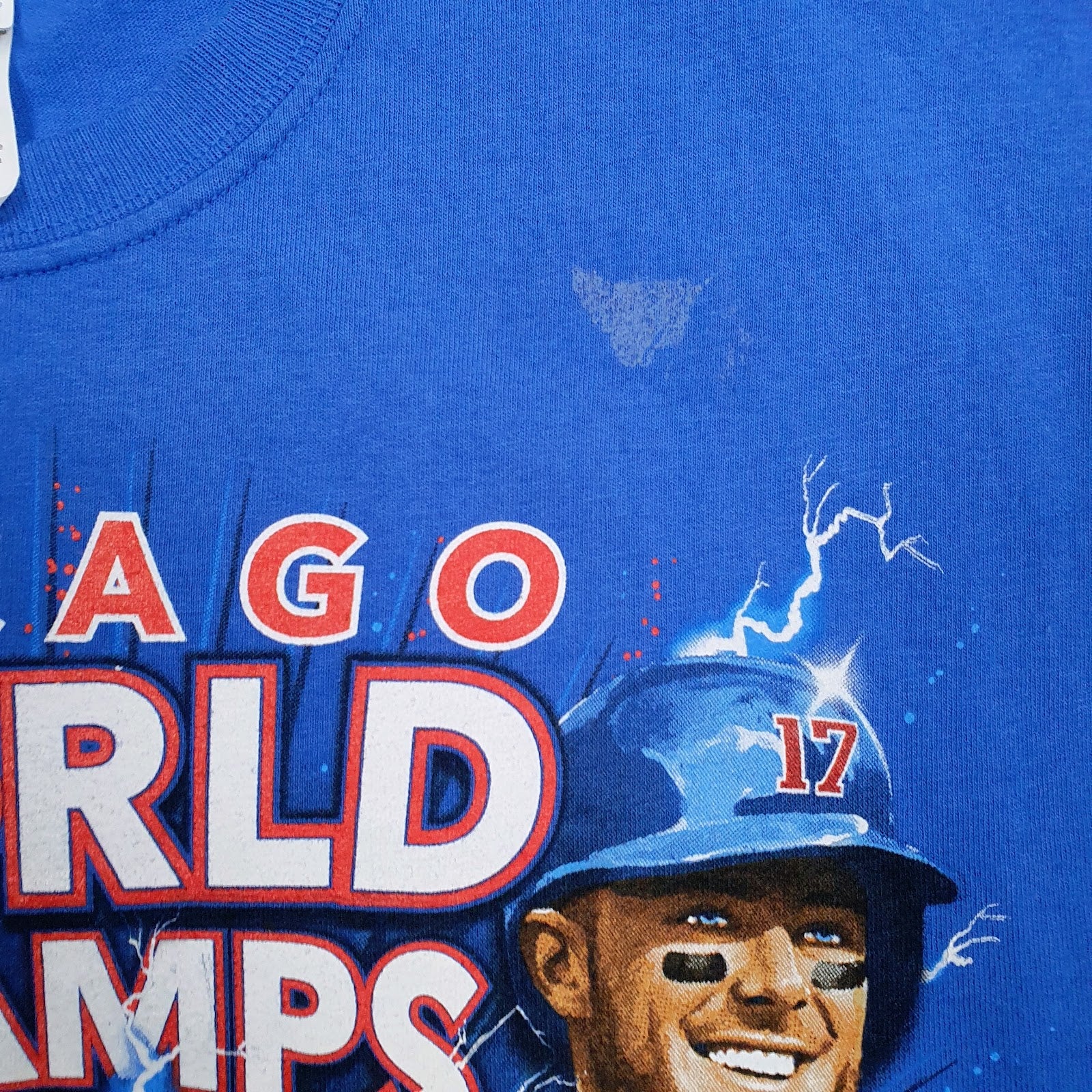 Mens Blue Gildan MLB Chicago World Series  T Shirt