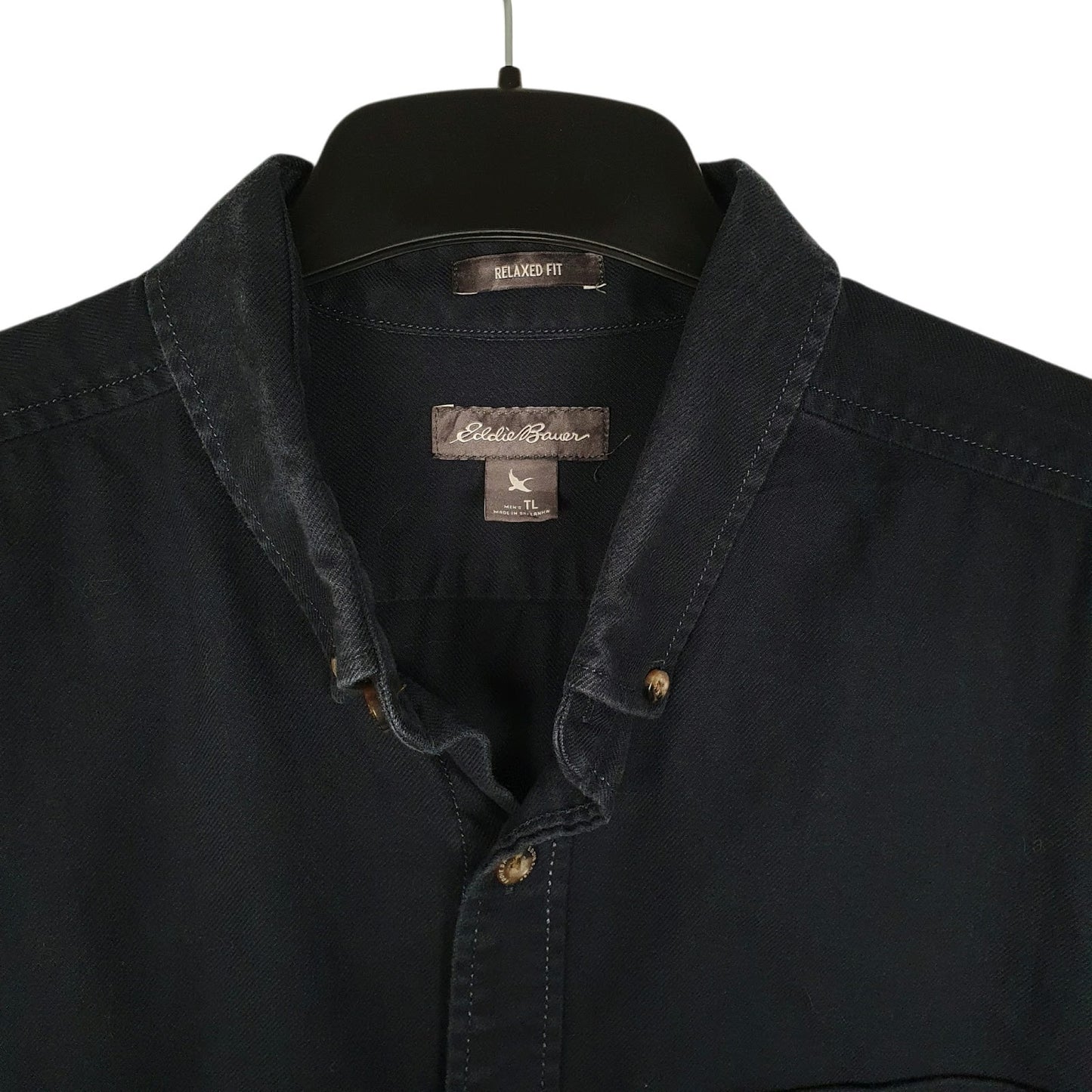 Mens Navy Eddie Bauer Heavyweight Canvas  Shirt