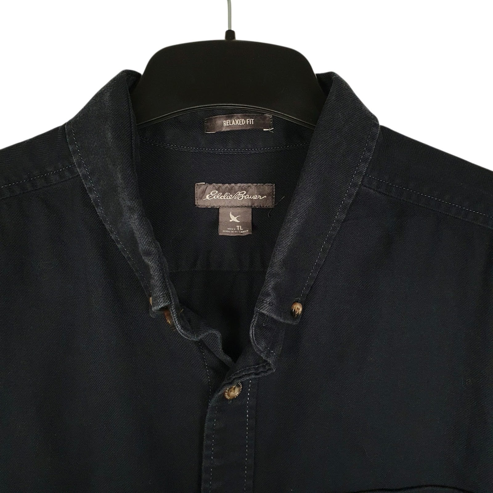 Mens Navy Eddie Bauer Heavyweight Canvas  Shirt