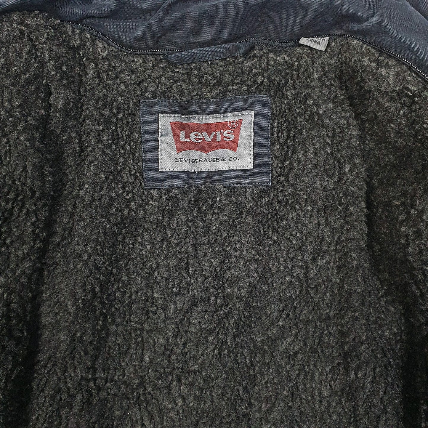 Mens Navy Levis Military Bomber Sherpa Lined  Coat