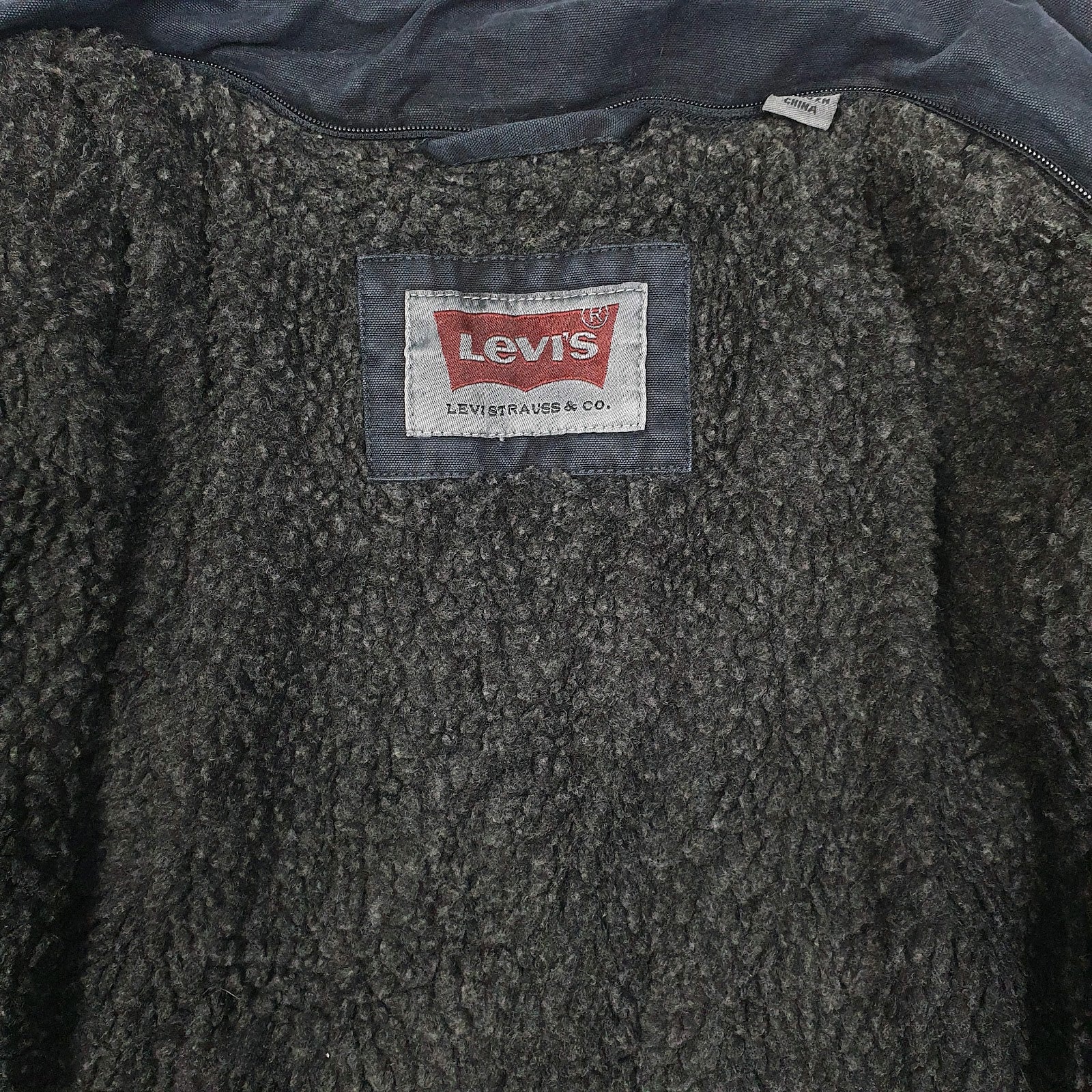 Mens Navy Levis Military Bomber Sherpa Lined  Coat