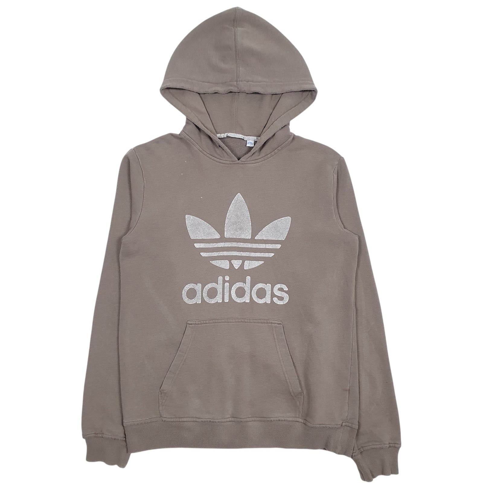 Mens Grey Adidas Spellout Hoodie Jumper