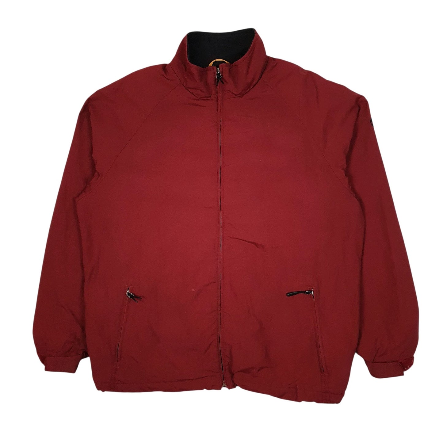 Mens Red Timberland Windbreaker Hoodie Coat