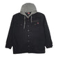Mens Black Wrangler Chore Windbreaker Hoodie Padded  Coat