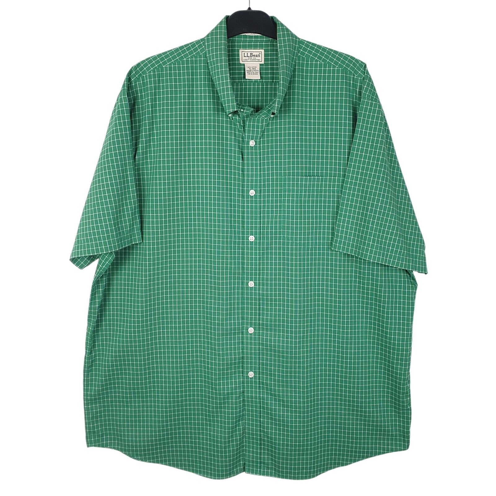 Mens Green L.L.Bean  Short Sleeve Shirt