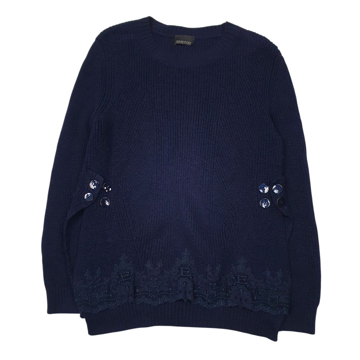 Womens Navy Ermanno  Crewneck Jumper