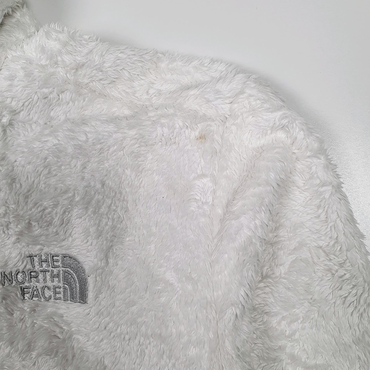 Womens White The North Face Fluffy Sherpa Full Zip Jumper