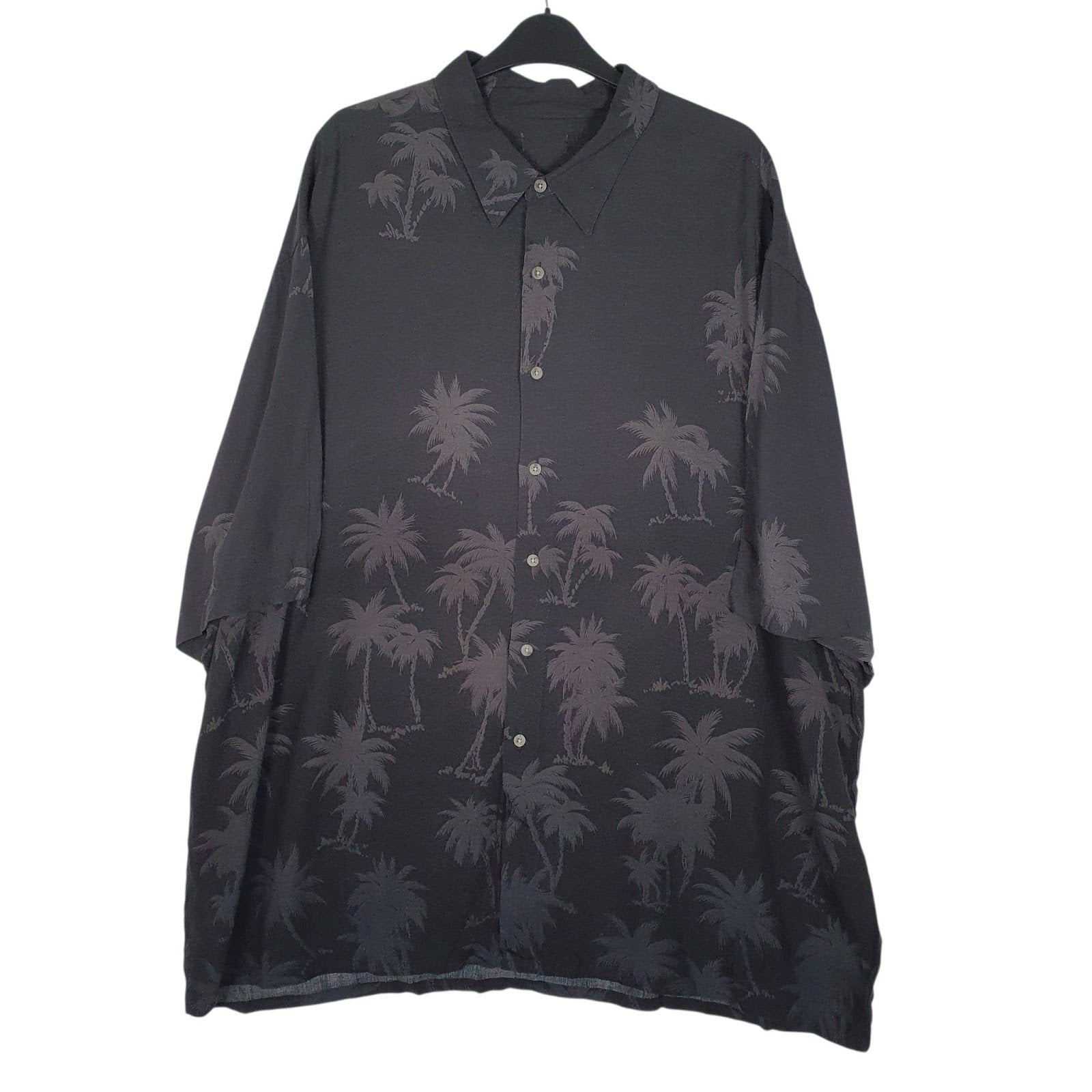 Mens Grey Unbranded Hawaiian Short Sleeve Shirt
