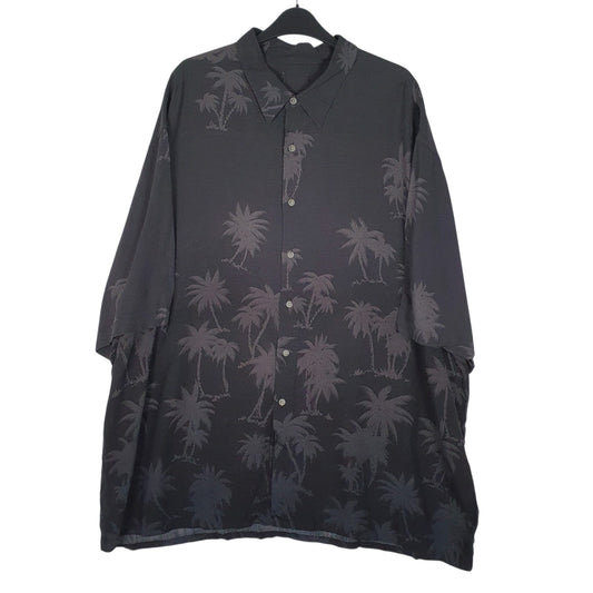 Mens Grey Unbranded Hawaiian Short Sleeve Shirt