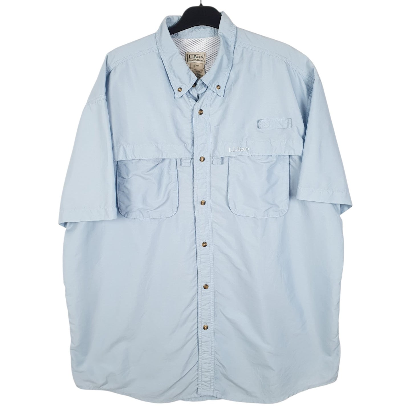 Mens Blue L.L.Bean  Short Sleeve Shirt