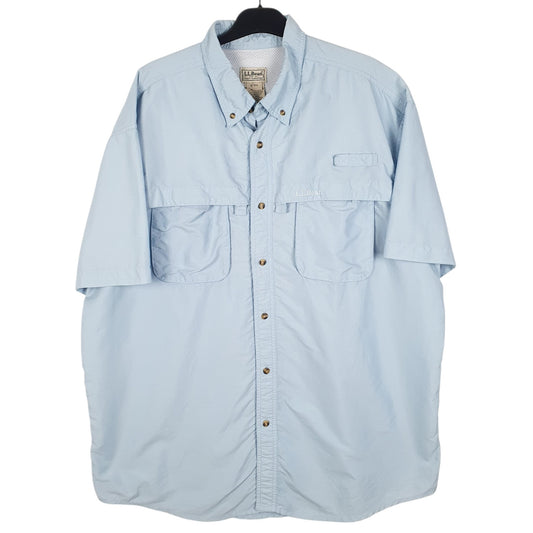 Mens Blue L.L.Bean  Short Sleeve Shirt