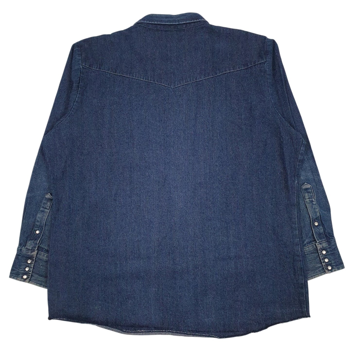 Mens Blue BB Brand Pearl Snap  Shirt