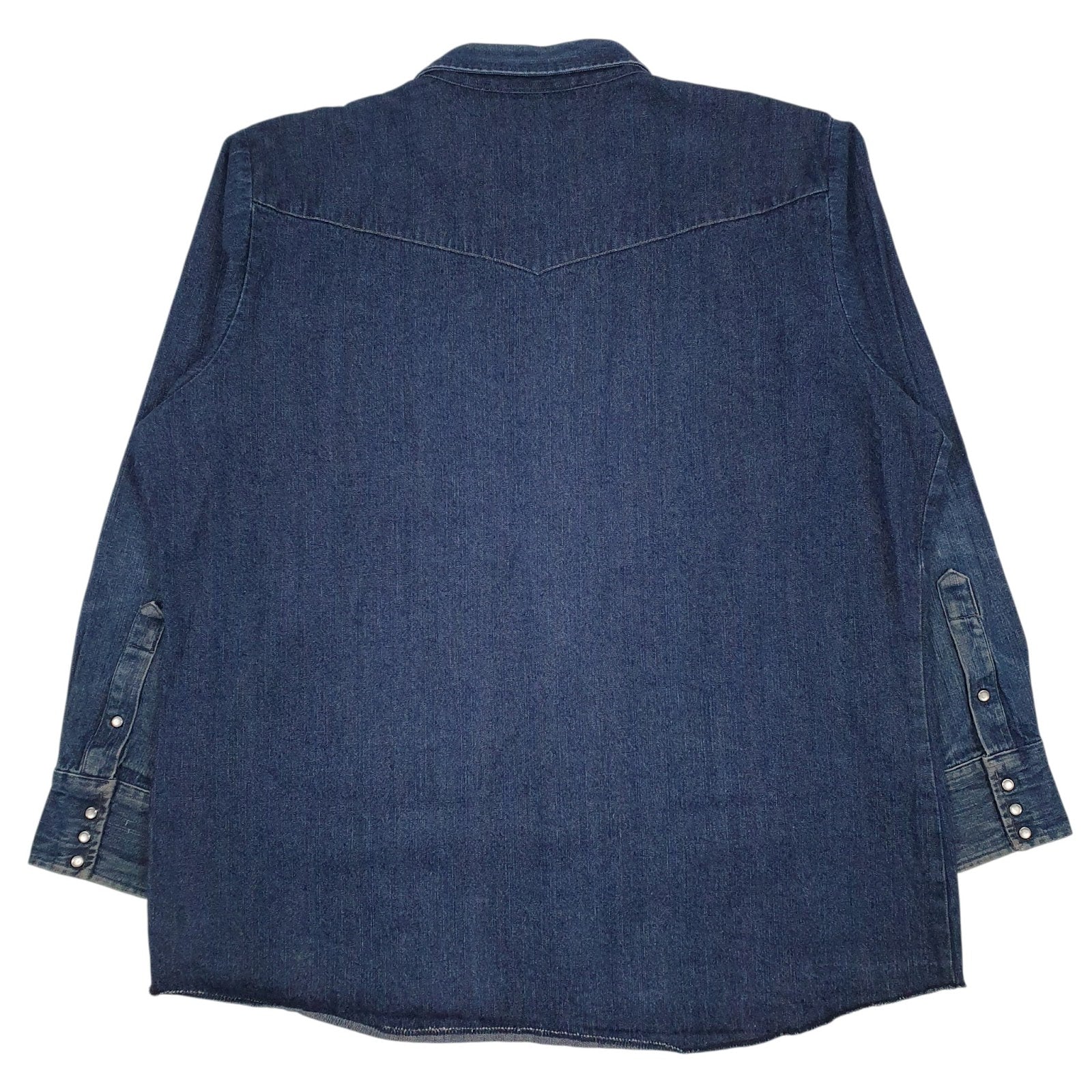 Mens Blue BB Brand Pearl Snap  Shirt