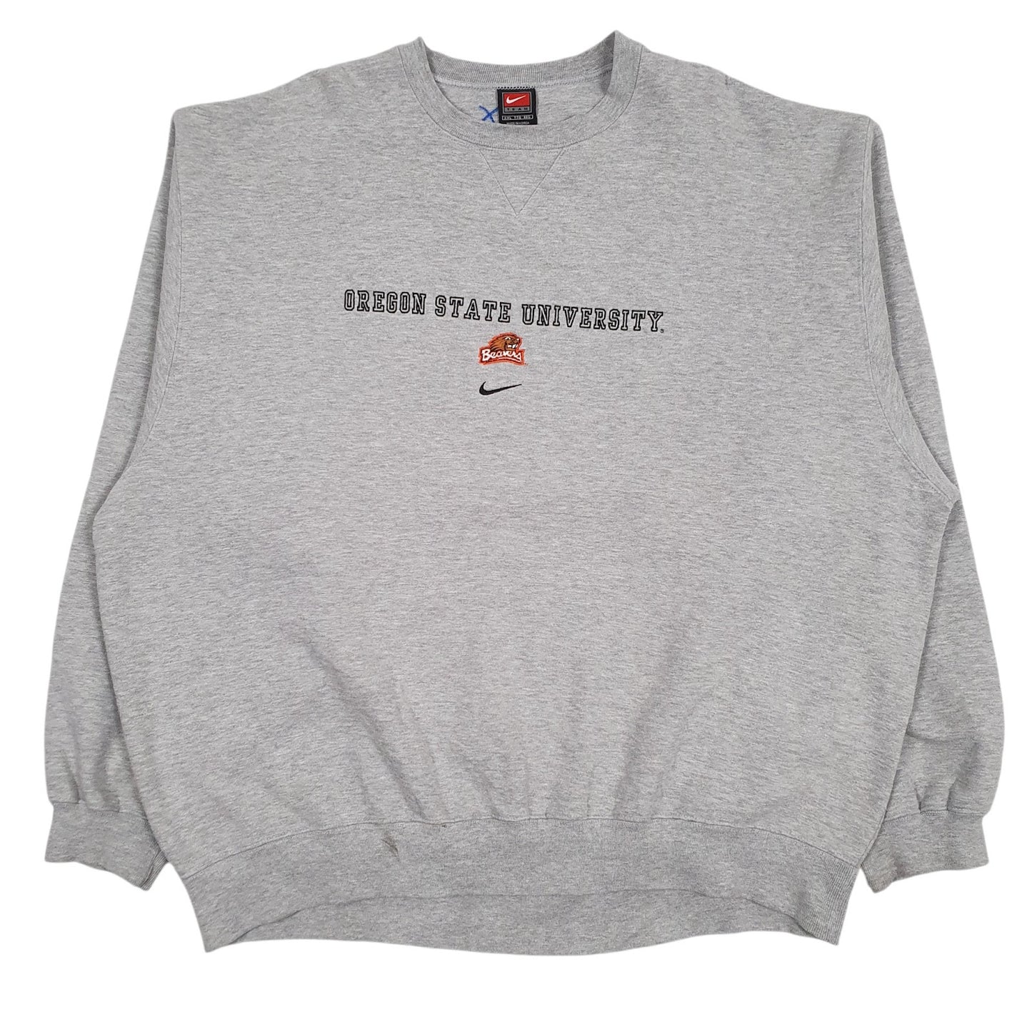 Mens Grey Nike Team Oregon State University Beavers Crewneck Jumper