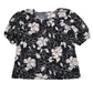 Womens Black Bonmarche Floral Blouse Short Sleeve T Shirt
