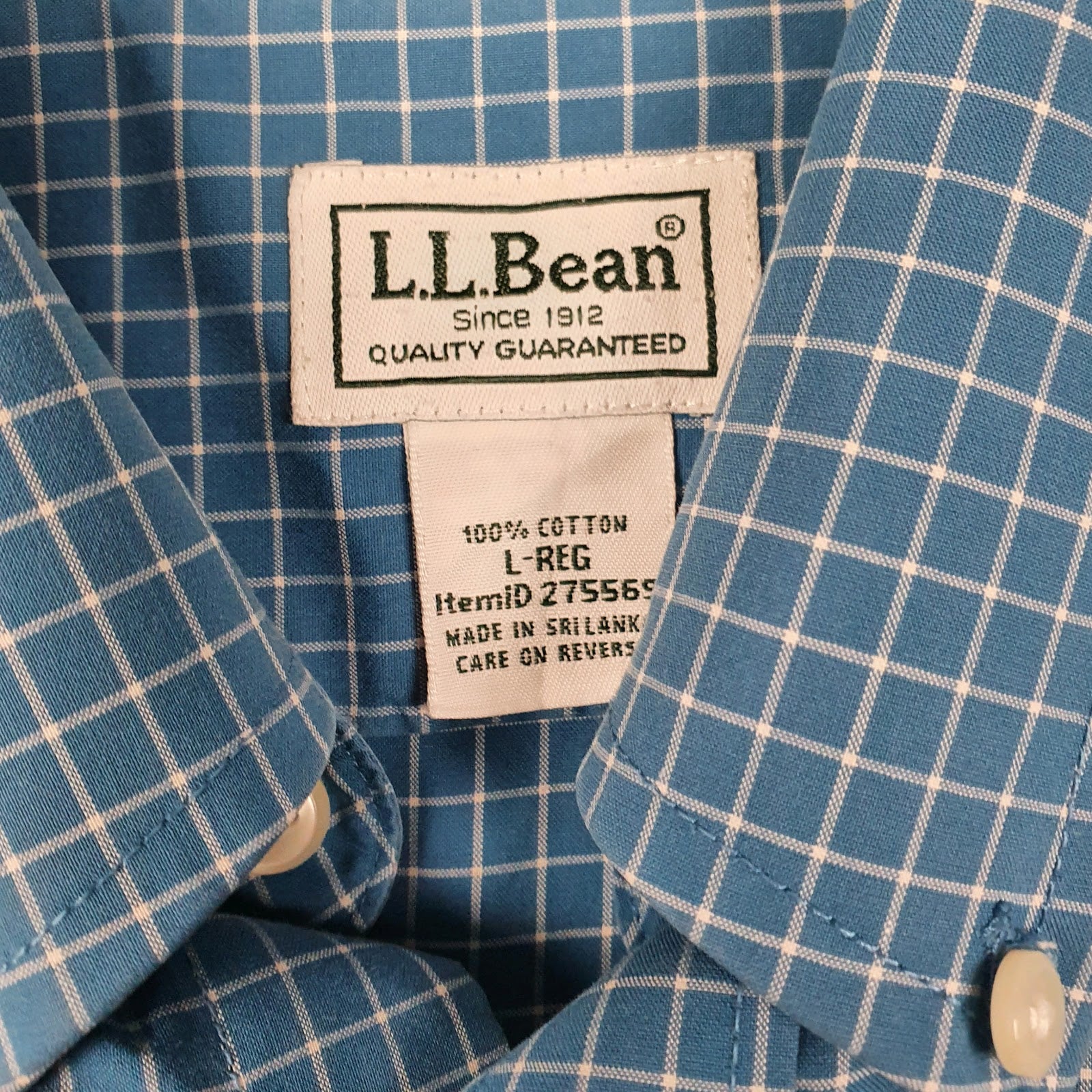 Mens Blue L.L.Bean   Shirt