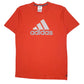 Mens Orange Adidas Spellout Short Sleeve T Shirt