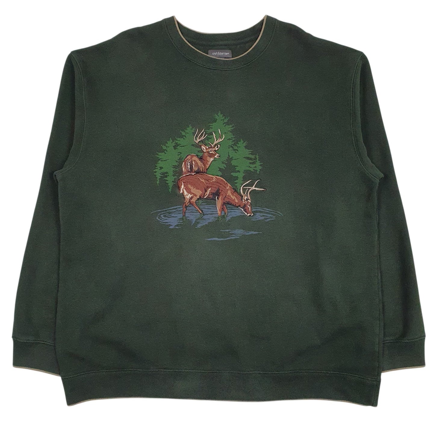 Mens Green Croft & Barrow  Crewneck Jumper