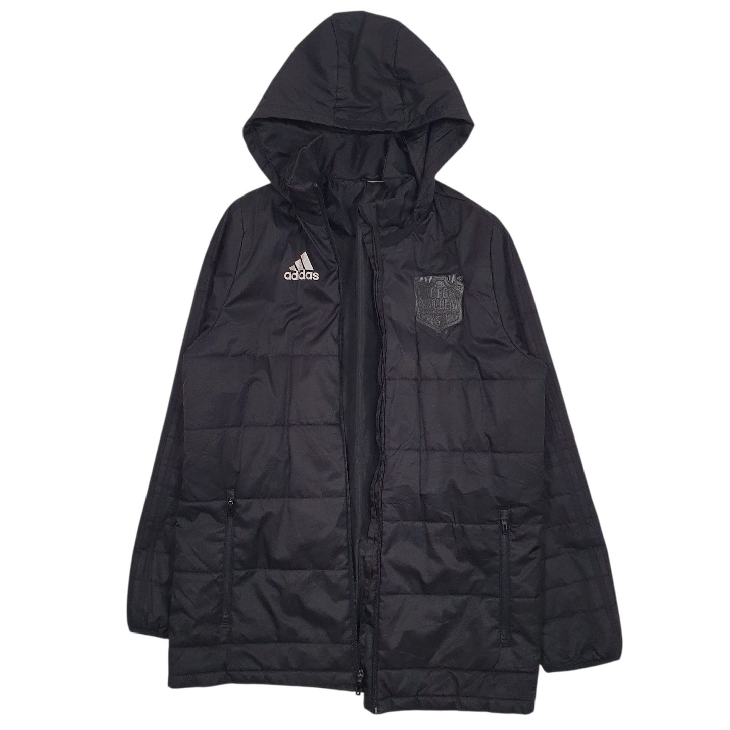 Mens Black Adidas  Cardigan Coat