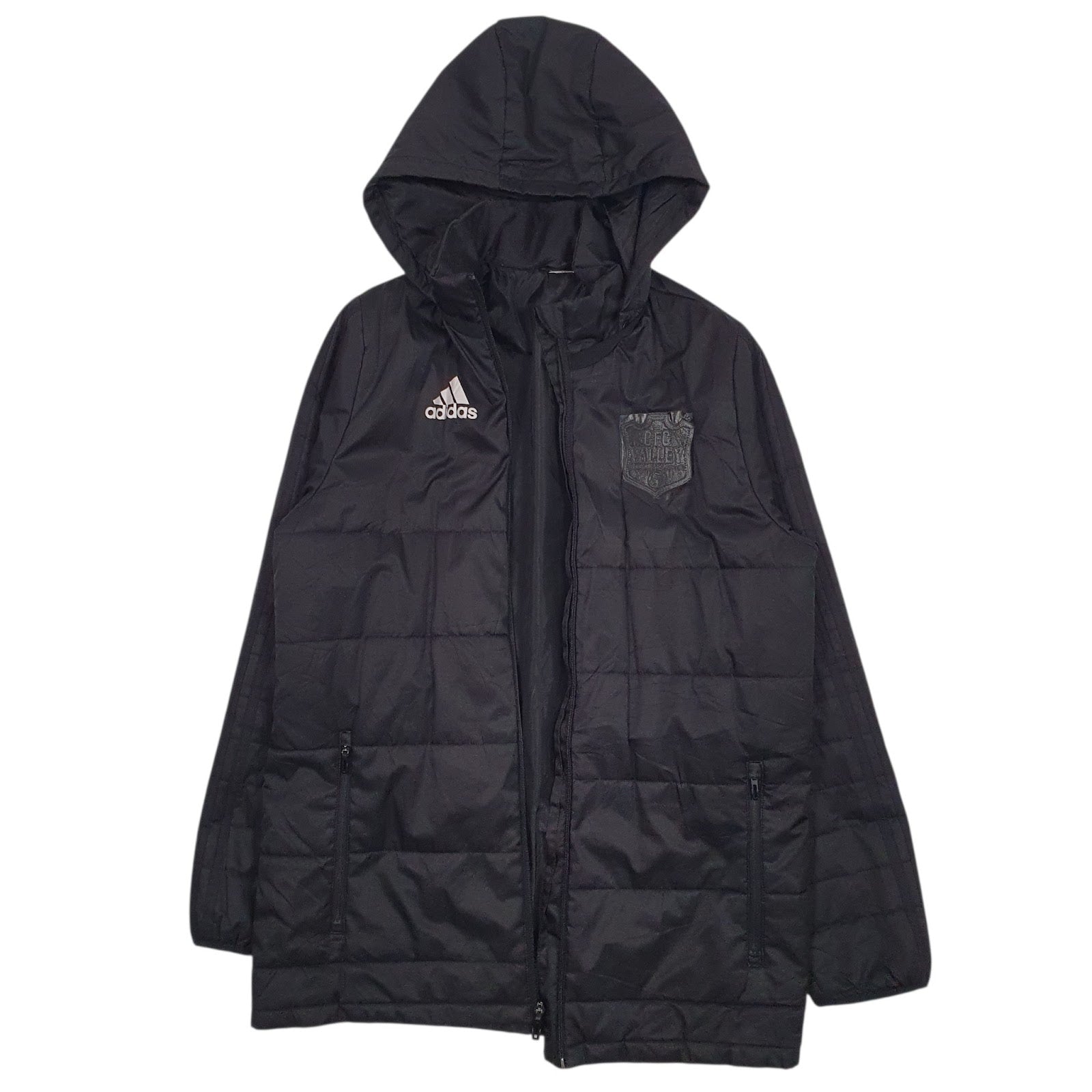 Mens Black Adidas  Cardigan Coat