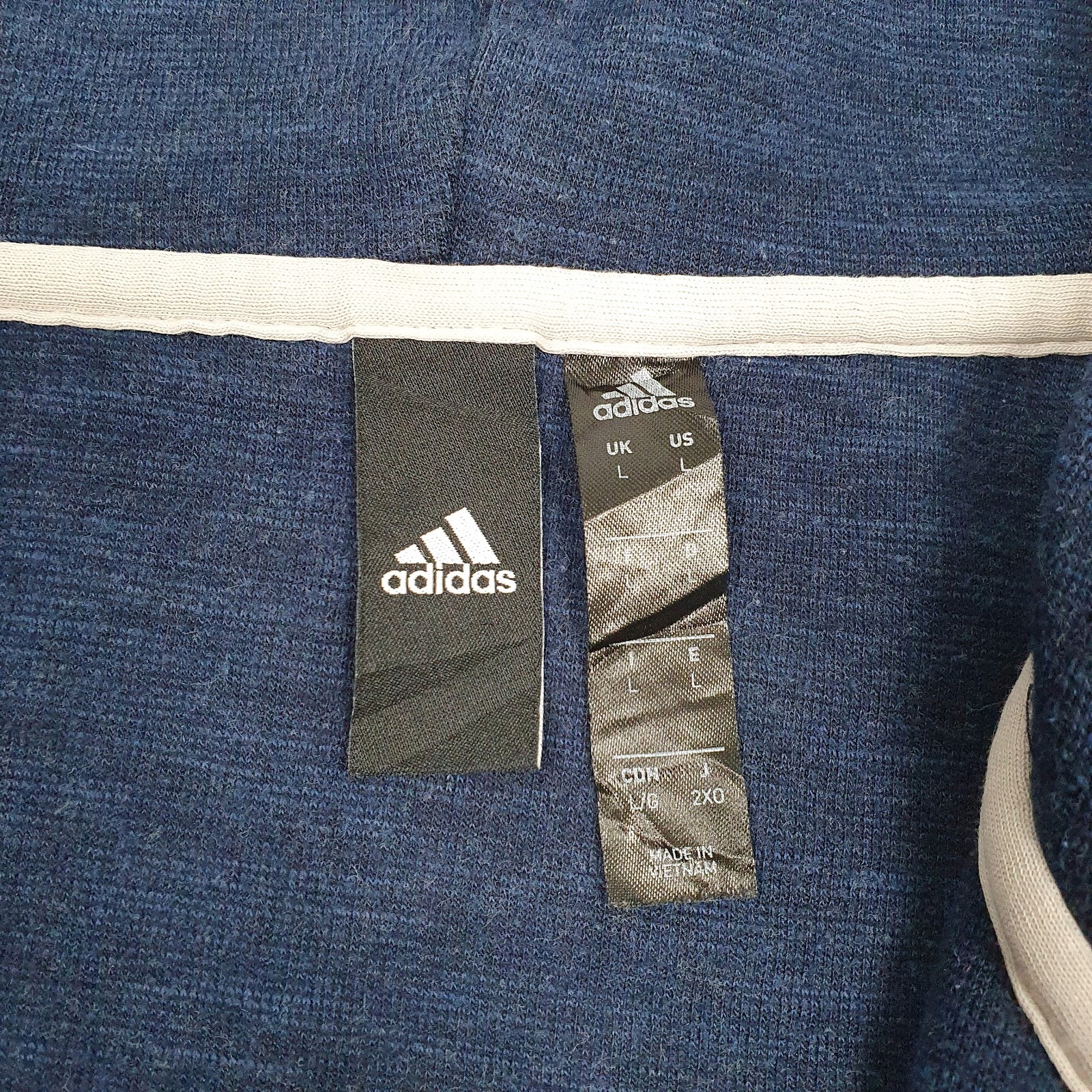 Mens Navy Adidas  Full Zip Jumper