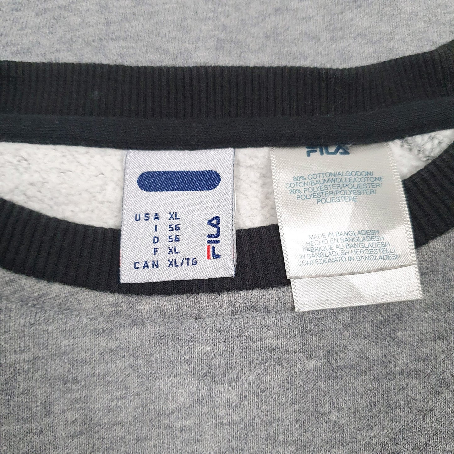 Mens Grey Fila  Crewneck Jumper