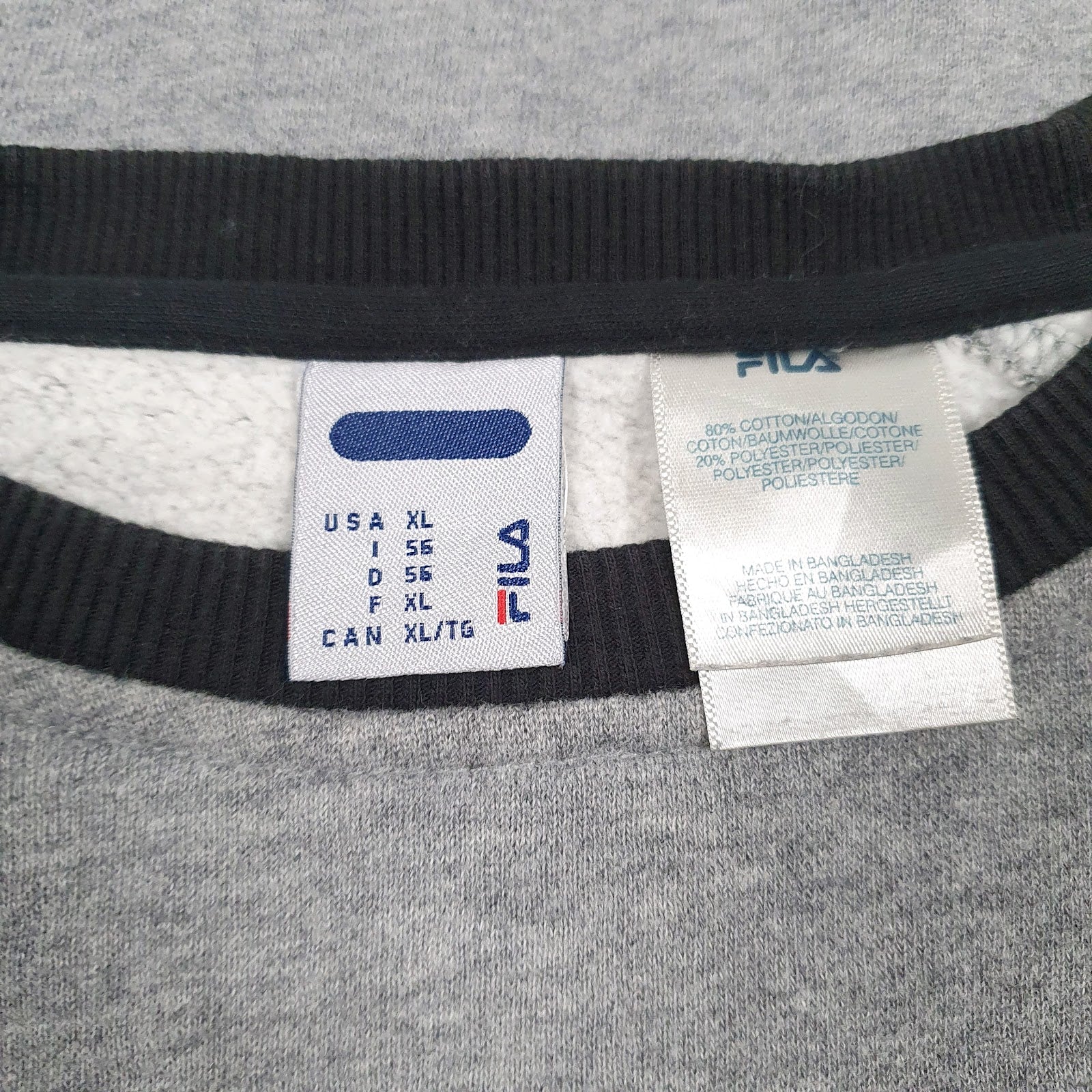 Mens Grey Fila  Crewneck Jumper