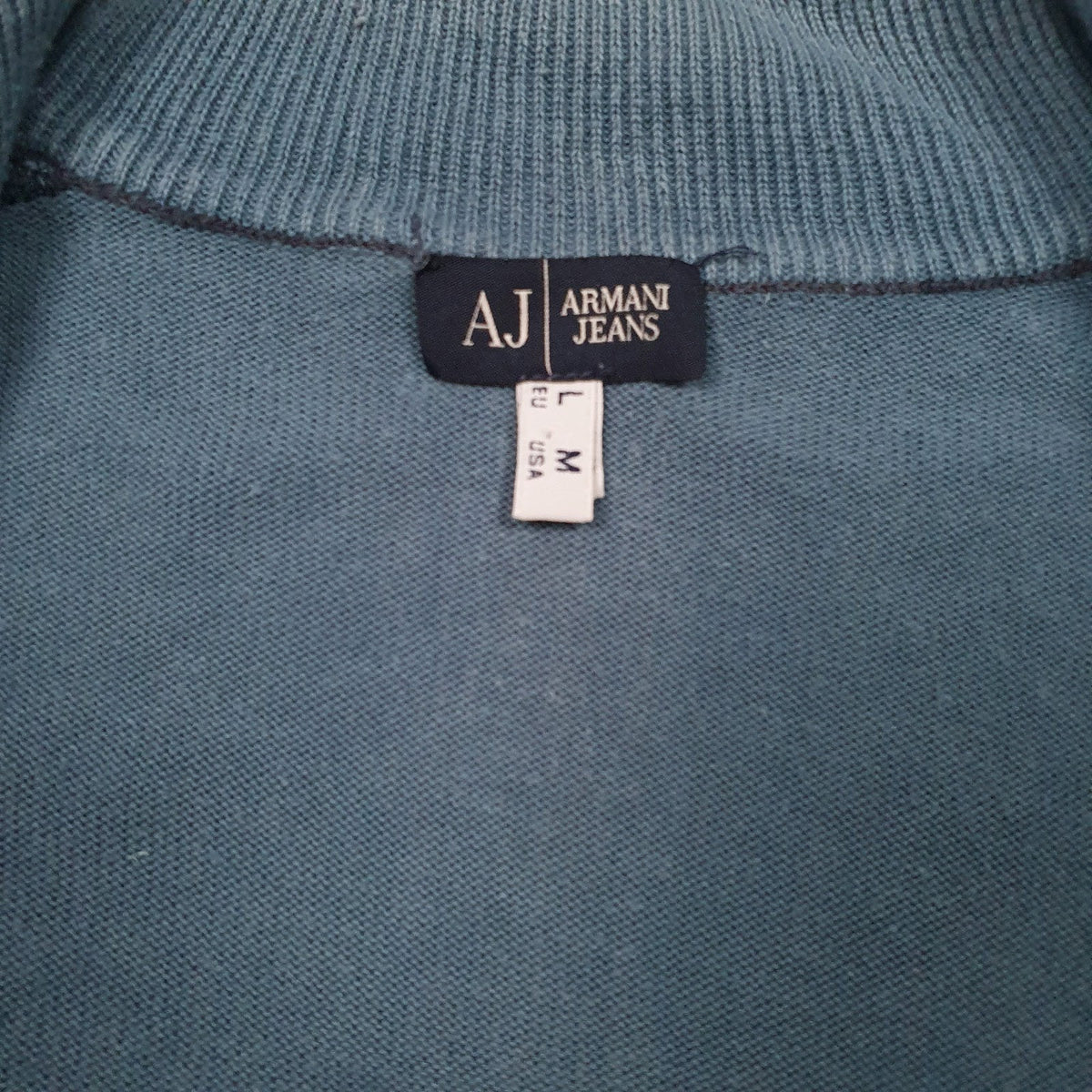 Mens Navy Armani  Full Zip Jumper