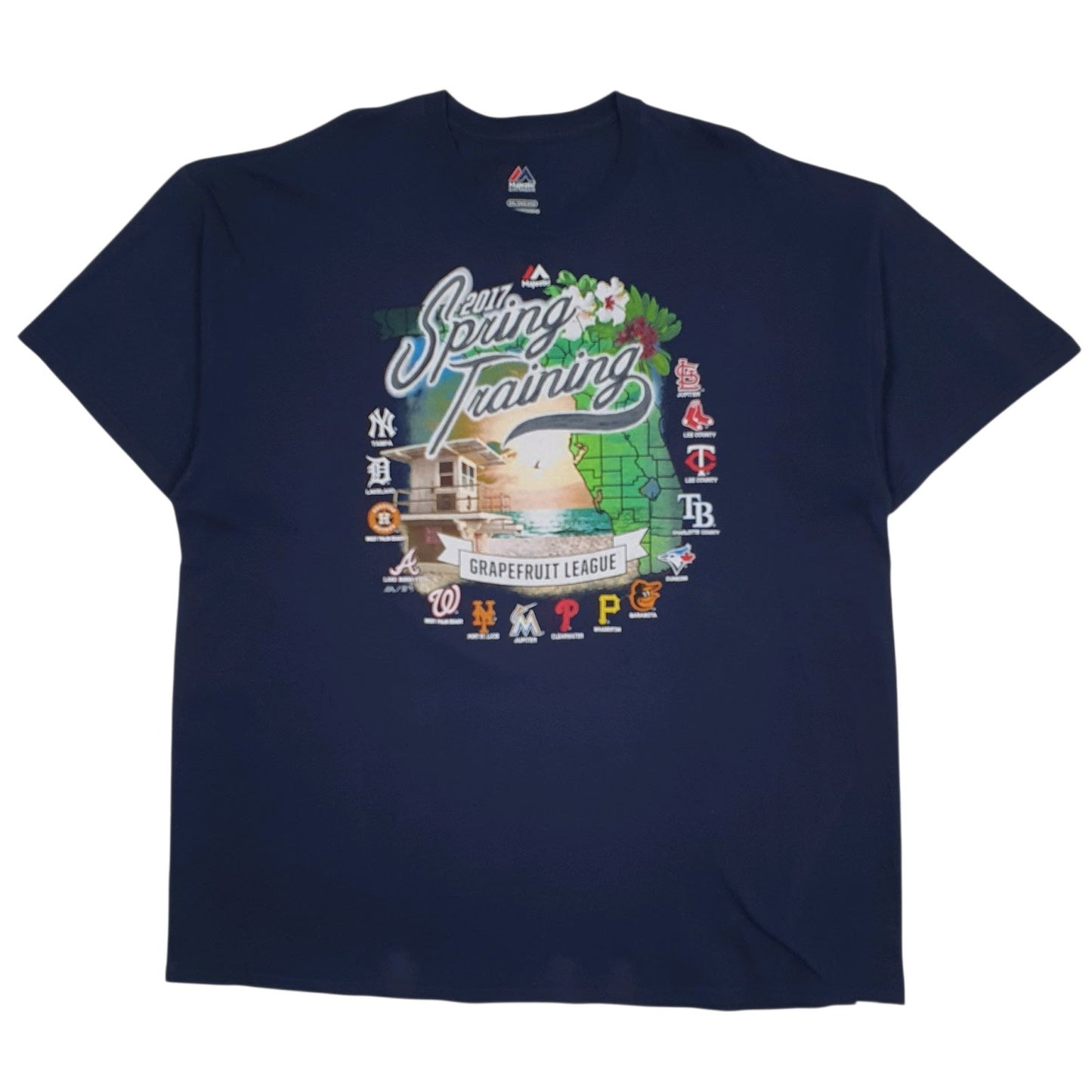 Mens Navy Majestic Grapefruit League Short Sleeve T Shirt