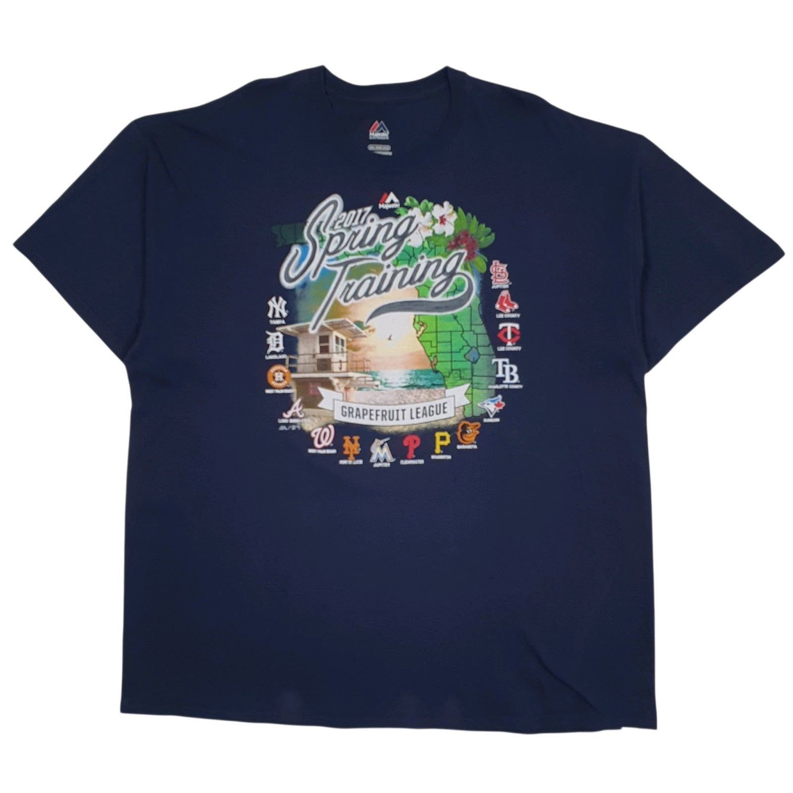 Mens Navy Majestic Grapefruit League Short Sleeve T Shirt