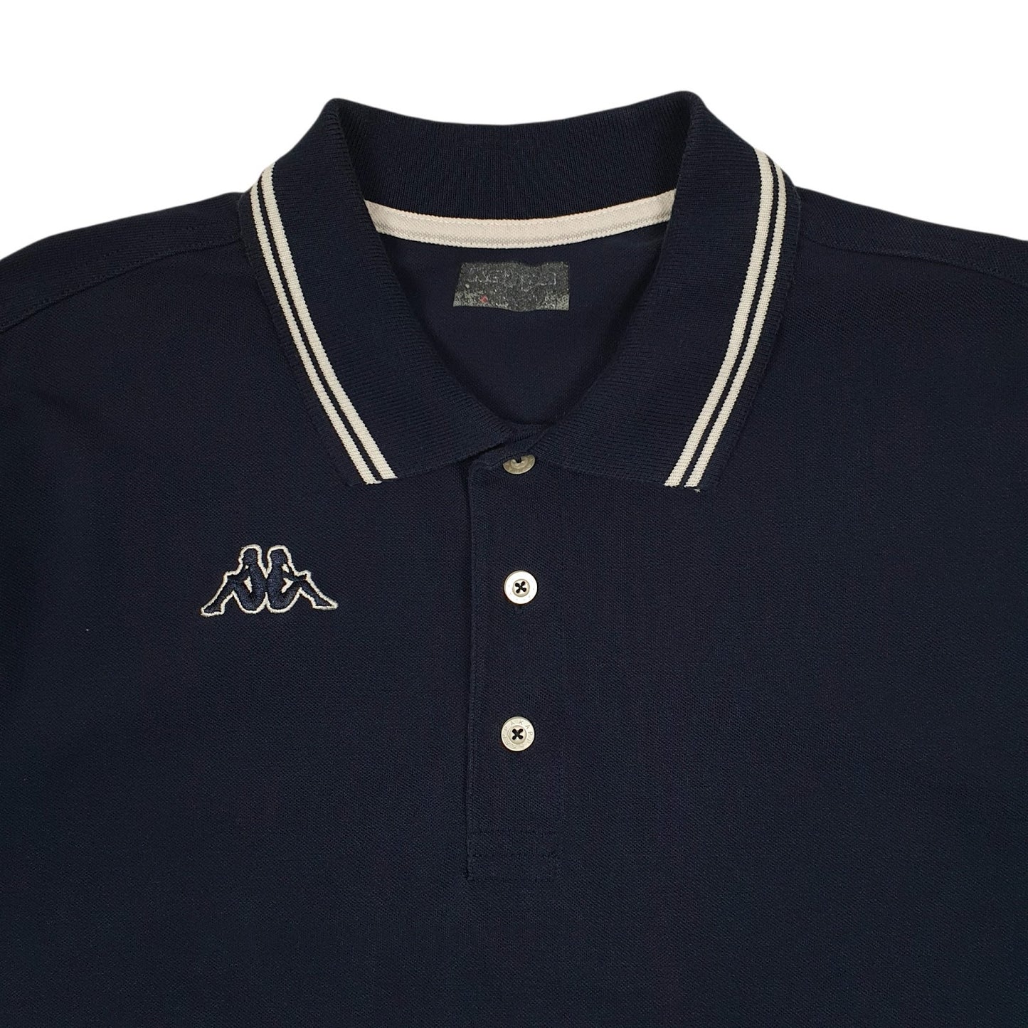 Mens Navy Kappa  Hoodie Polo Shirt