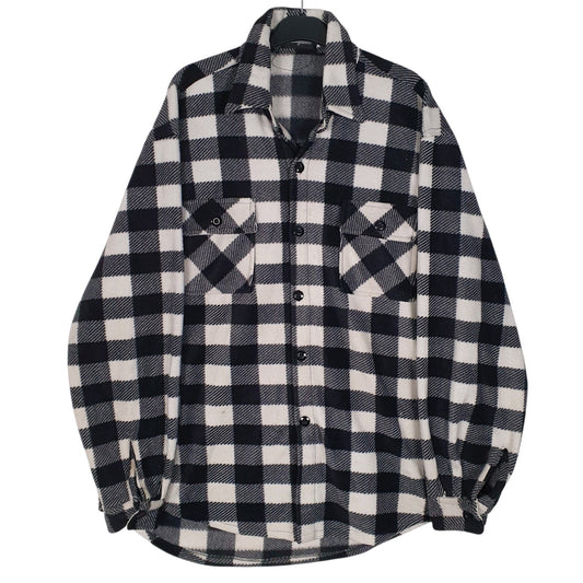 Mens Grey Mengyue Thick Flannel Long Sleeve Shirt