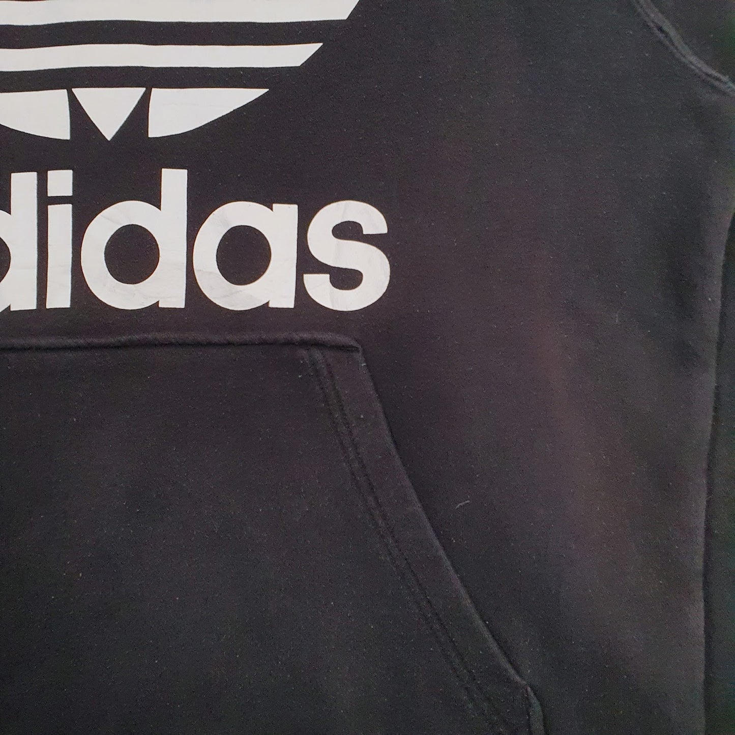 Mens Black Adidas Spellout Hoodie Jumper