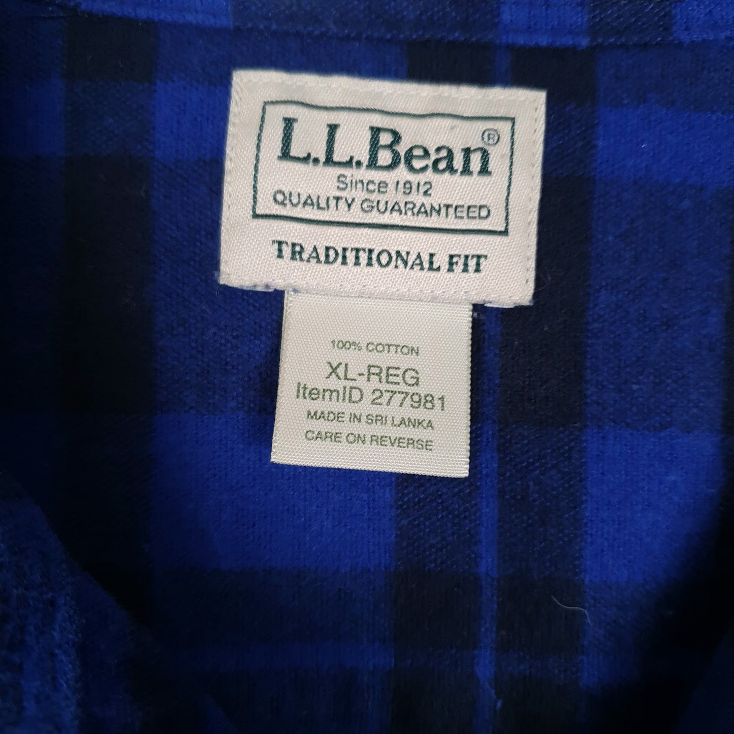 Mens Blue L.L.Bean Chamois  Shirt