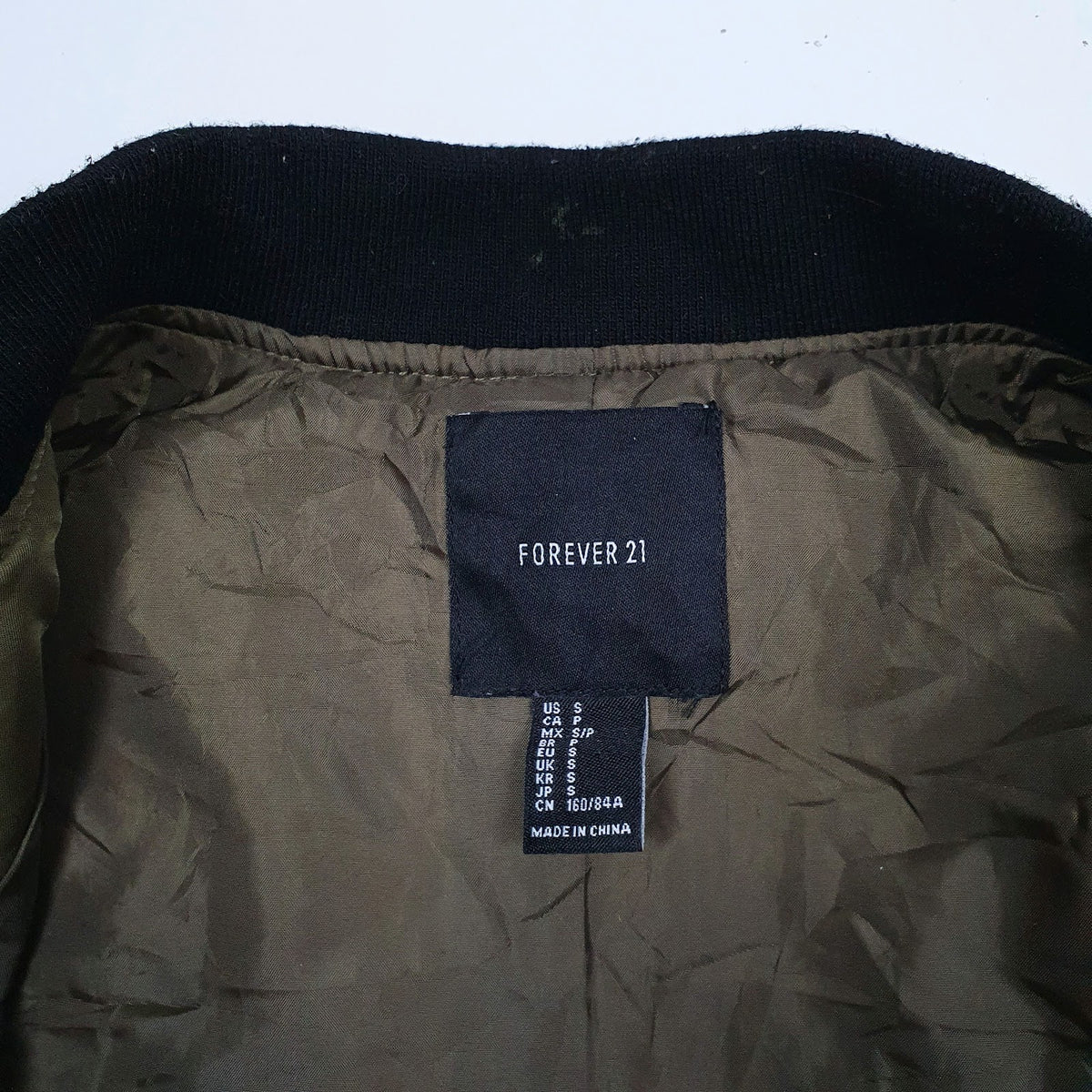 Womens Green Forever 21 Bomber Flight  Coat
