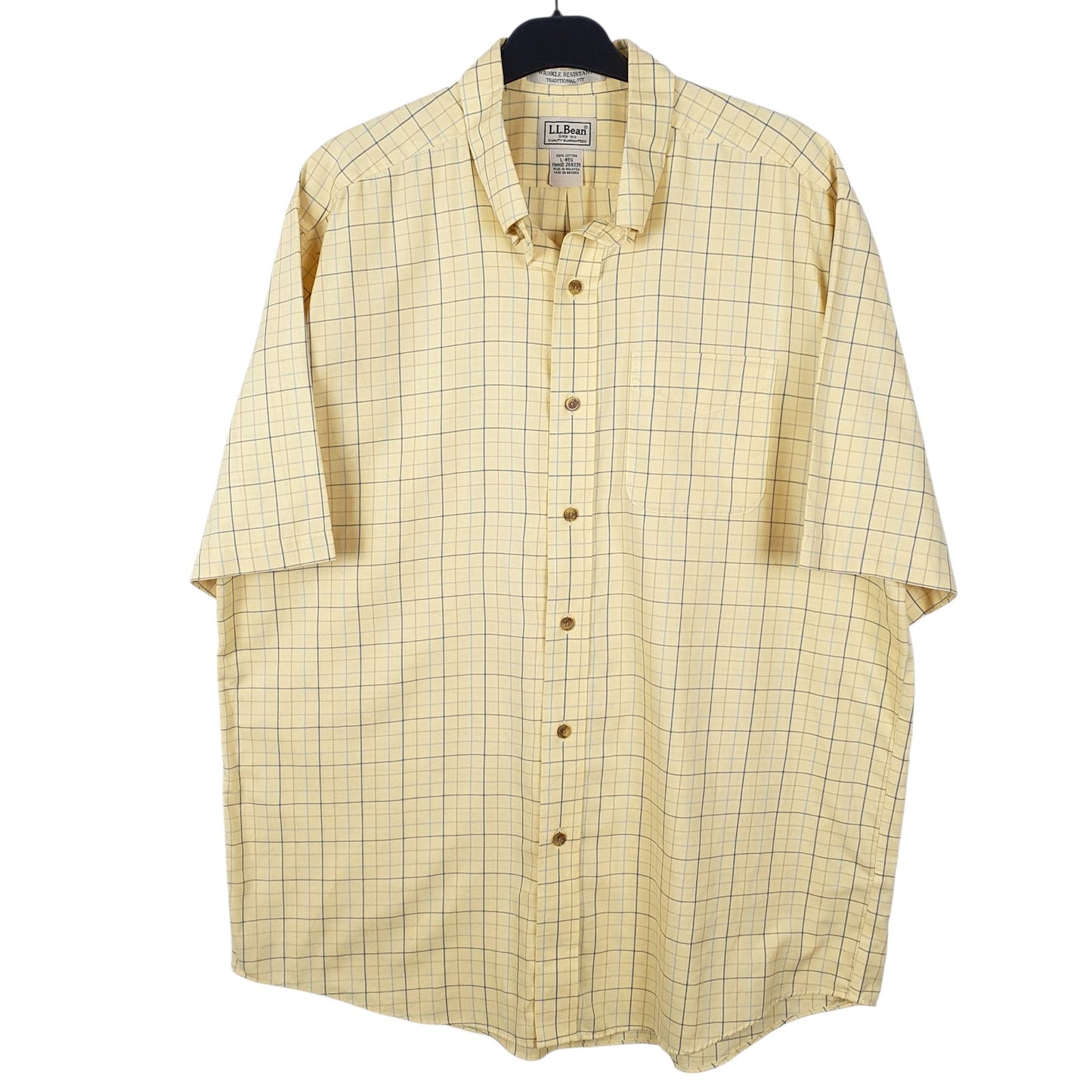 Mens Yellow L.L.Bean  Short Sleeve Shirt