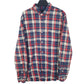 Mens Blue Zara Distressed Flannel Long Sleeve Shirt