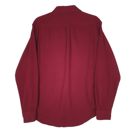 Mens Burgundy Eddie Bauer Flannel  Shirt