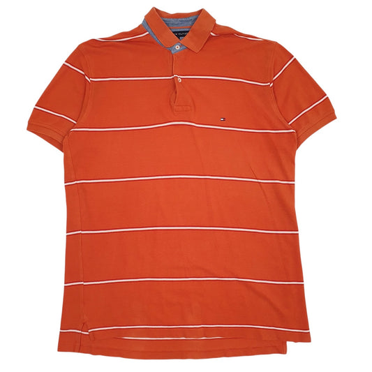 Mens Orange Tommy Hilfiger  Short Sleeve Polo Shirt