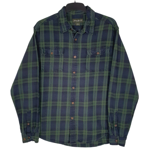 Mens Blue Eddie Bauer Flannel Long Sleeve Shirt