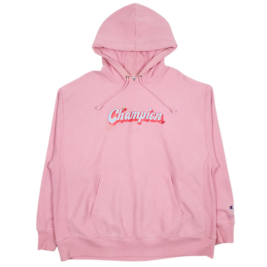 Womens Pink Champion Reverse Weave Spellout Hoodie Jumper