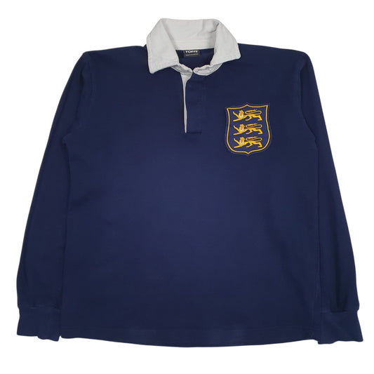 Womens Navy Toffs Rugby Long Sleeve Polo Shirt