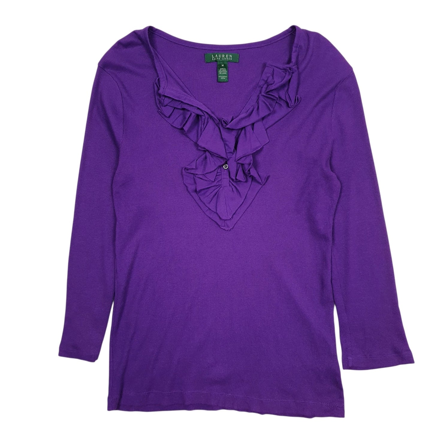 Womens Purple Ralph Lauren Blouse Long Sleeve T Shirt