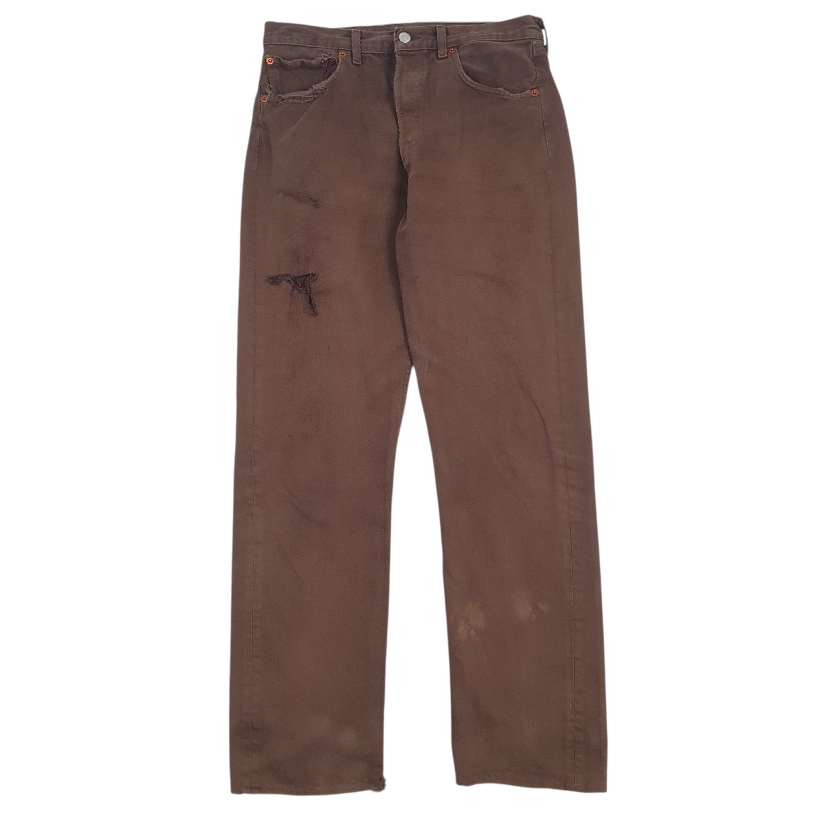 Mens Brown Levis Vintage 90s 501 JeansW32 L30
