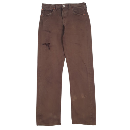 Mens Brown Levis Vintage 90s 501 JeansW32 L30